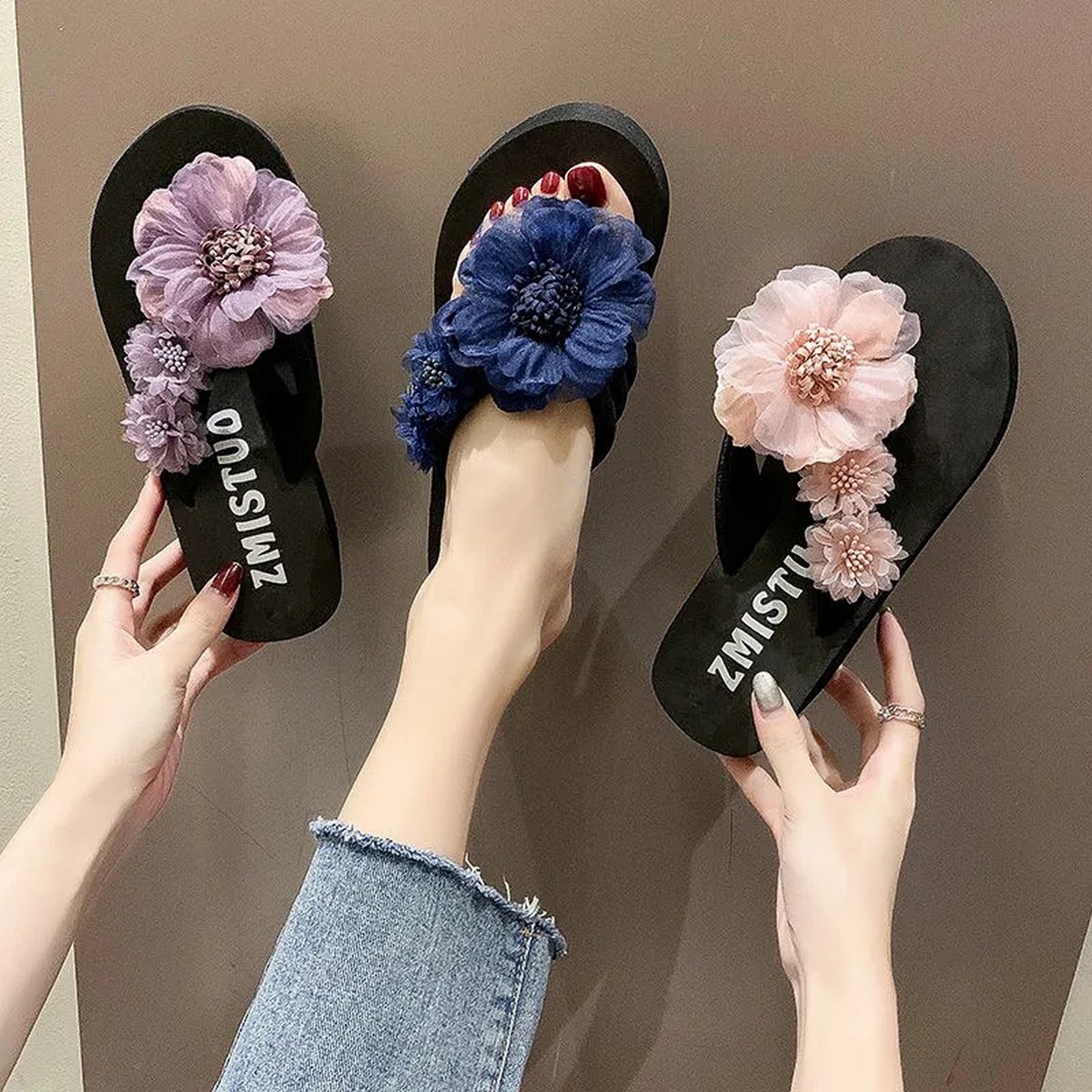 flowery slippers