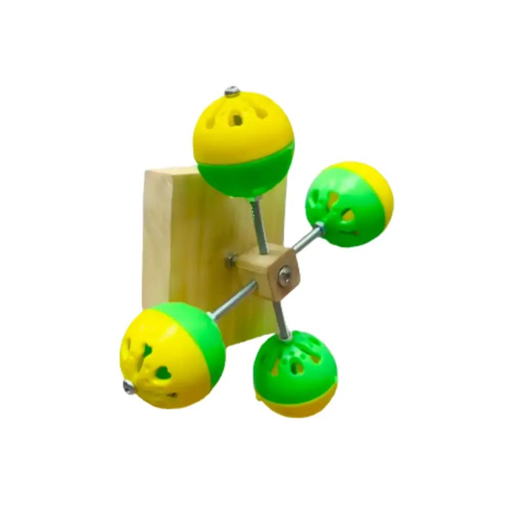 Rotating Bird Toy with Plastic Bells, For Budgies, Parakeets, Cockatiels, Small Parrots, Love Birds and Other Small Birds