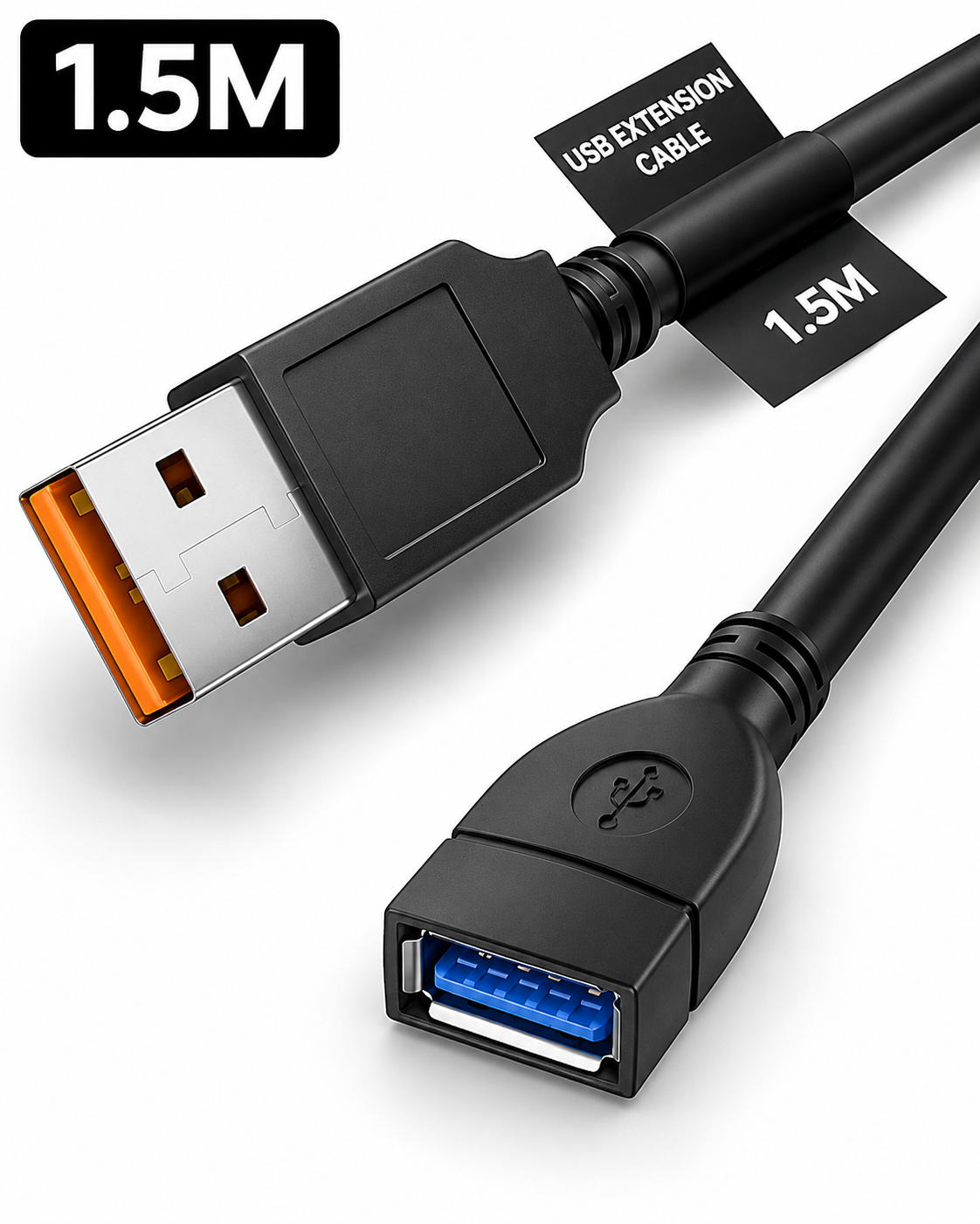 USB 2.0 Extension Cable Type-A Male to Female 3 Meter High-Speed 480Mbps Data Transfer Charging Extender Cord for TV, Printer, Webcam, Keyboard, Mouse, Gamepad, PC,Laptop,Hubs,Scanner