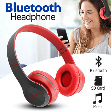 Wireless Headphones, P47 Bluetooth Foldable Headset with Microphone Support FM Radio TF for PC TV Smart Phones & Tablets Etc