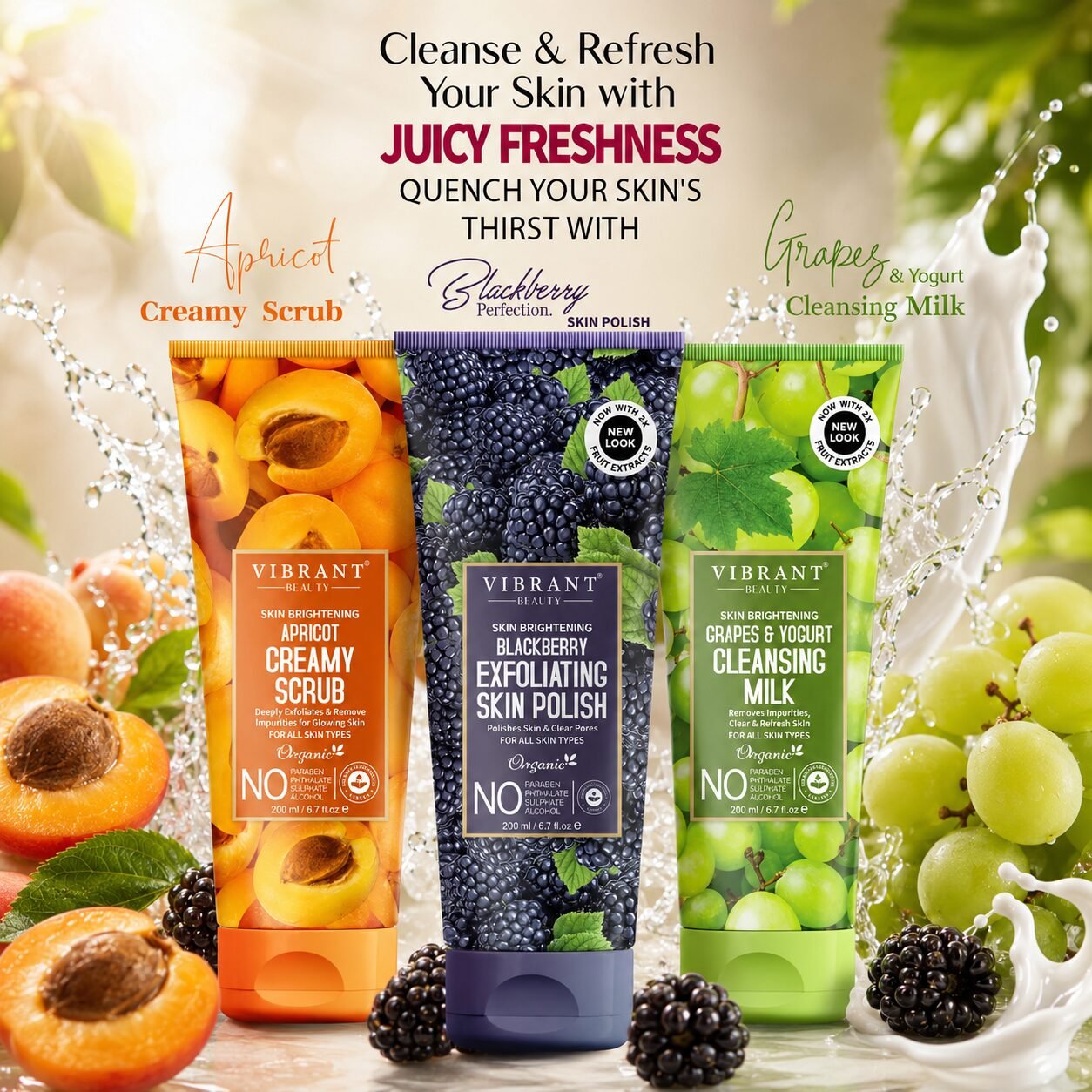 Vibrant Beauty Berry Glow Facial Kit Pack of 3 | Personal Care Set | 200ml