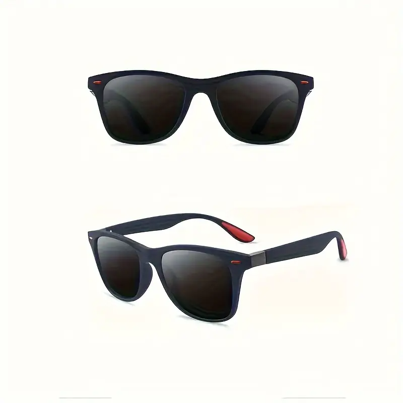 1pc Retro Square Polarized Glasses for Men and Women - Durable Plastic Frame, Anti-Reflective Gradient Lens, Adjustable Hinges, Ideal for Running and Outdoor Activities, Climbing Sports Eyewear