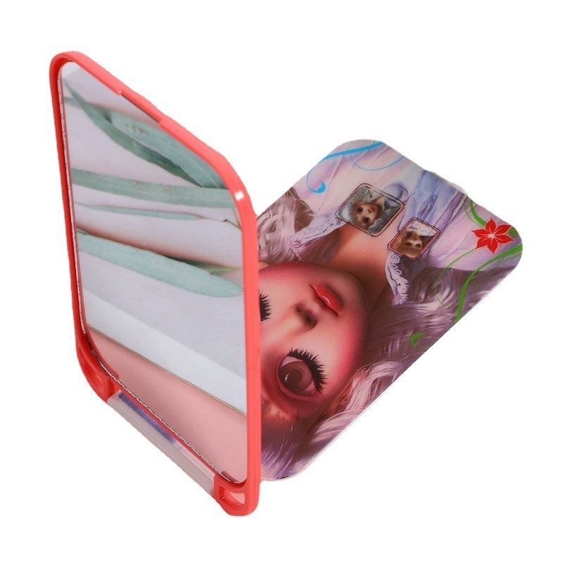 Pocket Foldable Mirror with Comb (Mix/Random Colour/Design)