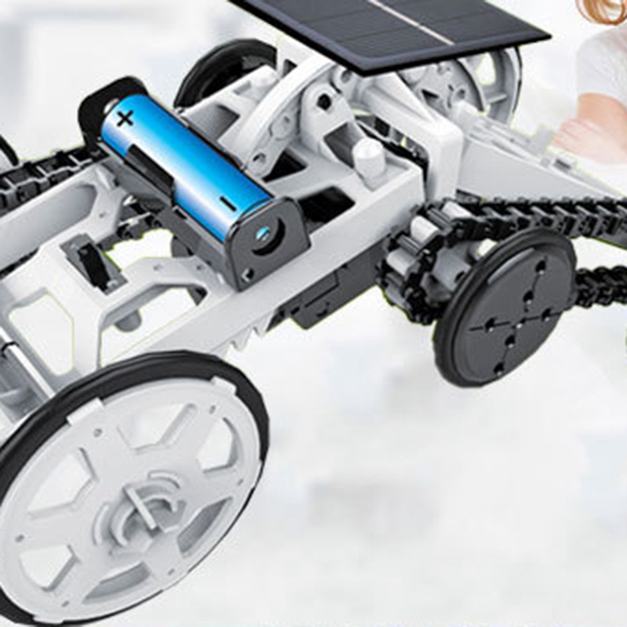 Diy Solar Climbing Vehicle Science Four-Wheel Drive Car Building Block Assembled Electric Model Car Toy