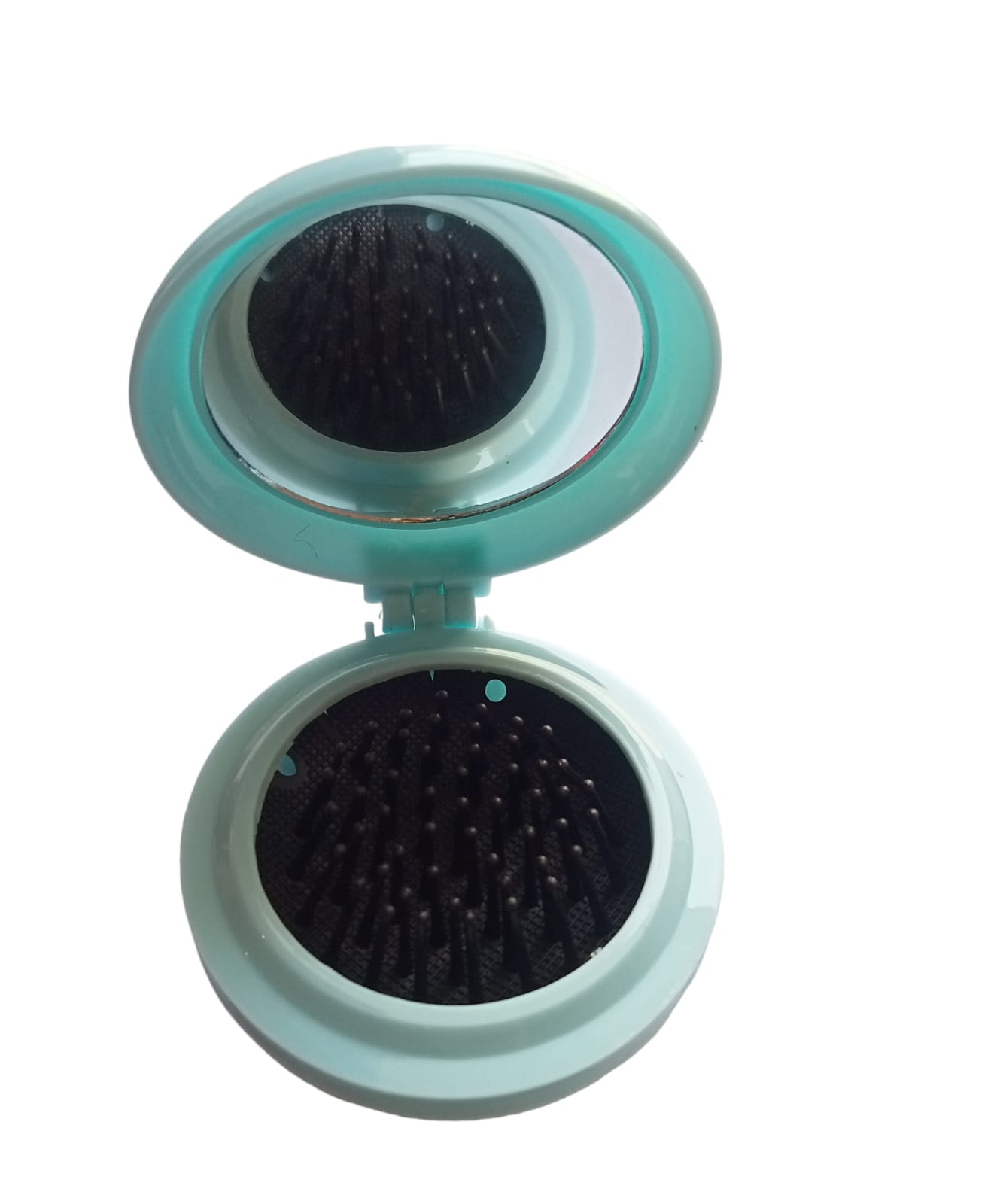 Folding Mirror with Comb Portable Pocket Small Travel Hair Brush