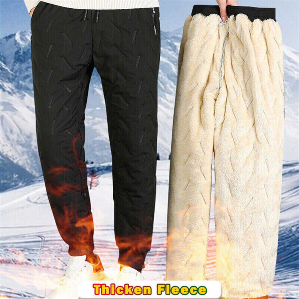 Winter Lambswool Warm Thicken Sweatpants Men Fashion Joggers Water Proof  Casual Pants Men Plus Fleece OverSize Trousers