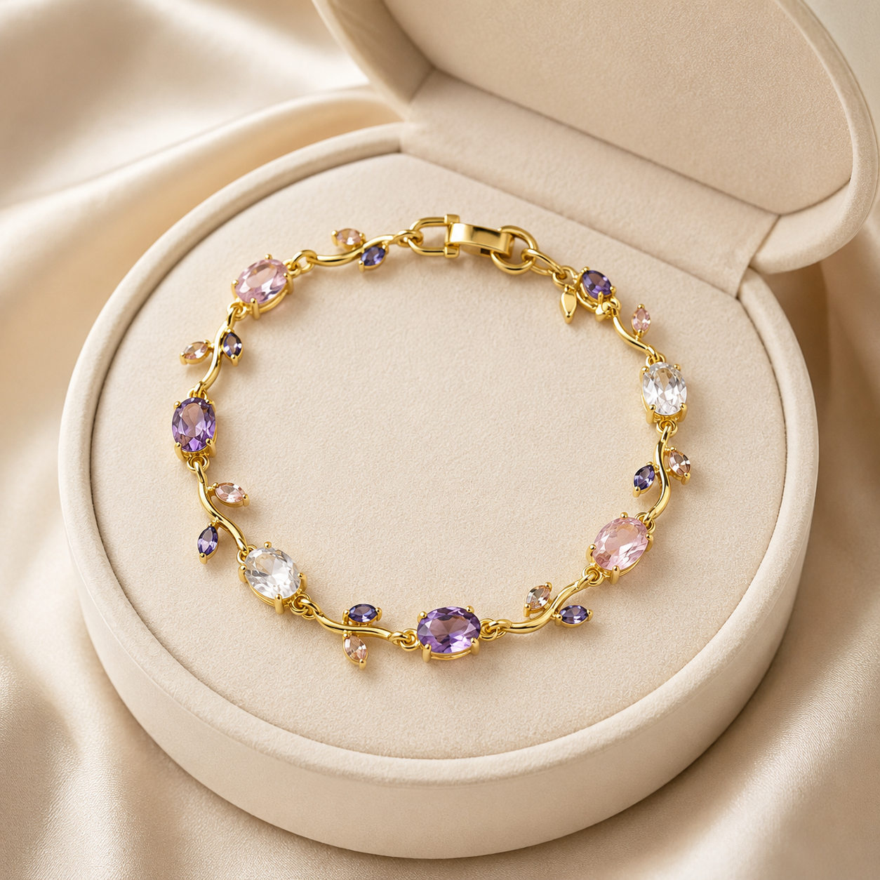 Tulip Bracelet for Girls & Women, Elegant Flower Charm Bracelet, Korean Style Jewelry, Tulip Hand Bracelet for Women, Fashion Floral Charm Jewelry Gift, Tulip Flower Bracelet, Premium Flower Bracelet for Girls