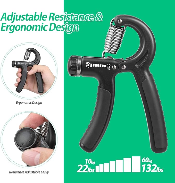 Adjustable Hand Grip Power Exerciser Forearm Wrist Strengthener Gripper With Counter