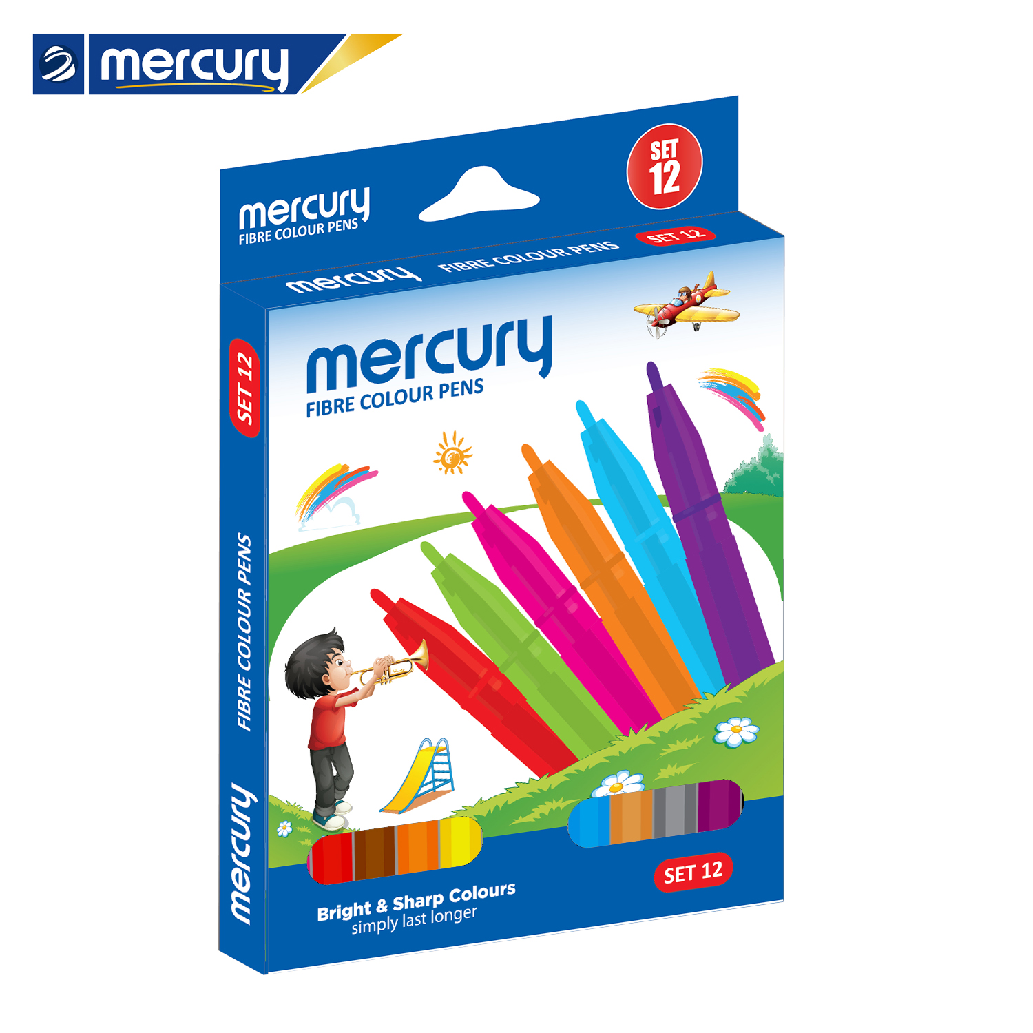 Mercury Fibre Color Marker Set Of 12 (box)