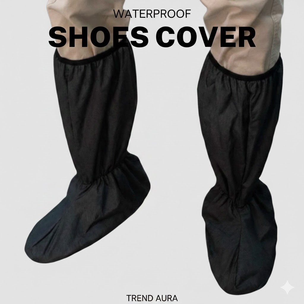 Waterproof Parachute Shoe Cover for Men & Women – Reusable Rain Boot Protector with Anti-Slip Sole & Zipper – Heavy Duty Windproof & Mudproof Shoe Covers for Bike Riding, Travel & Outdoor Use – Durable, Lightweight Monsoon Protection Gear