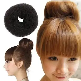 Women Girls Sponge Hair Bun Maker Ring Donut Shape Hairband Hair