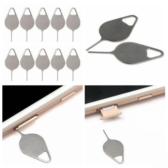 Sim Card Tray Remover Pin Mobiles SIM Ejector Pin Universal Pin Sim Card Pin Tray Removal Eject Pin Key Tool Stainless Steel SIM Needle
