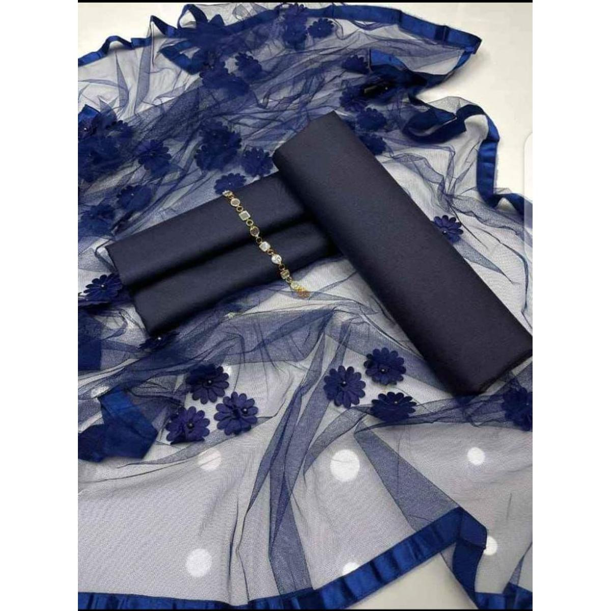 Rubika Fashion Unstitched 3Pc Katan Silk Suit For Women All-Season Silk Fabric, Traditional Formal Style Multiple Color