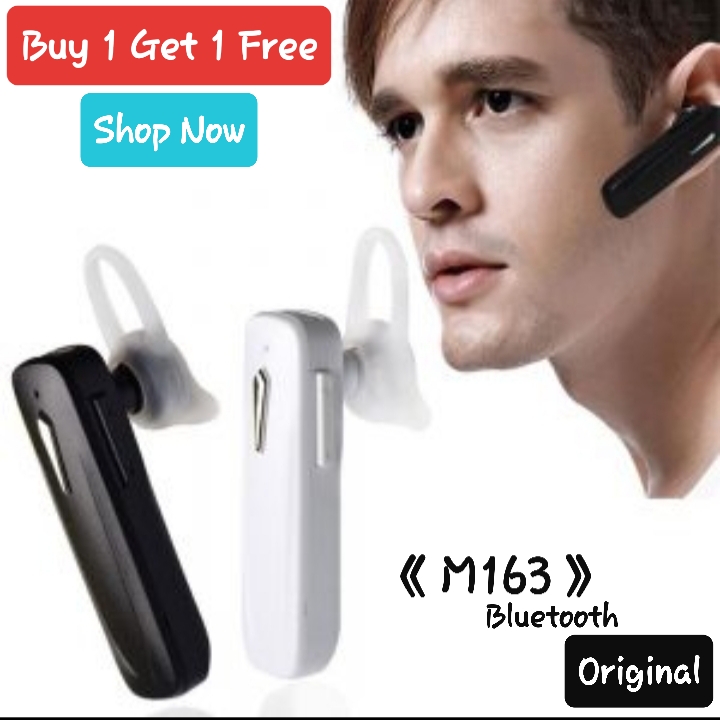 Buy 1 Get 1 Free | M163 Wireless Bluetooth | Single Earbud In-Ear Headset | Handsfree for Calls & Music |Compatible With All Bluetooth Devices.
