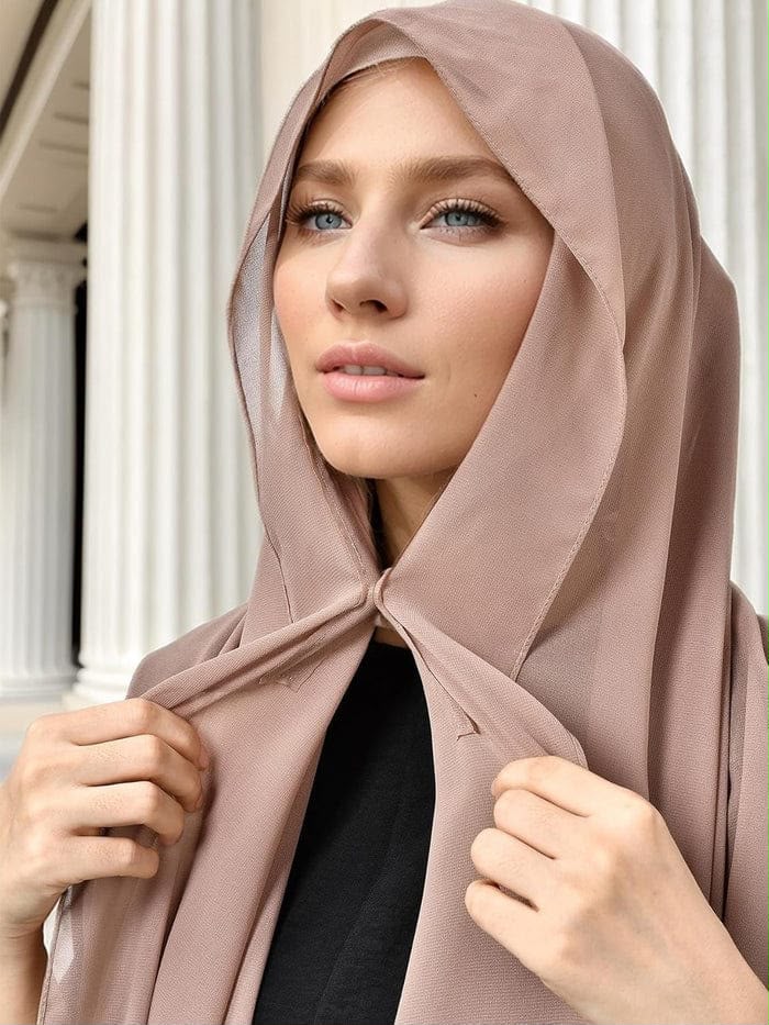 Magnet Scarf With Attach Under Cap Head Wraps Instant Chiffon Hijab Set 3-in-1 High Quality hijab World