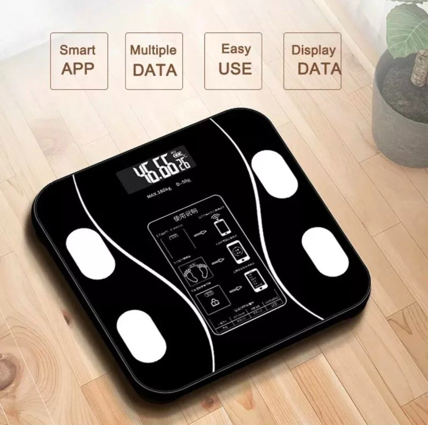 Digital Body Weight Scale – Electronic Bathroom Weighing Machine 180kg Capacity, LCD Display Precision Accurate Personal Health Fitness Scale, Slim Portable Battery Operated