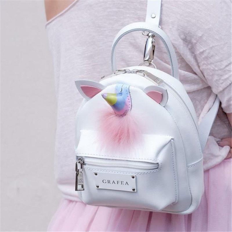 2018 unicorn cartoon pu backpack bag school cute women traval mini