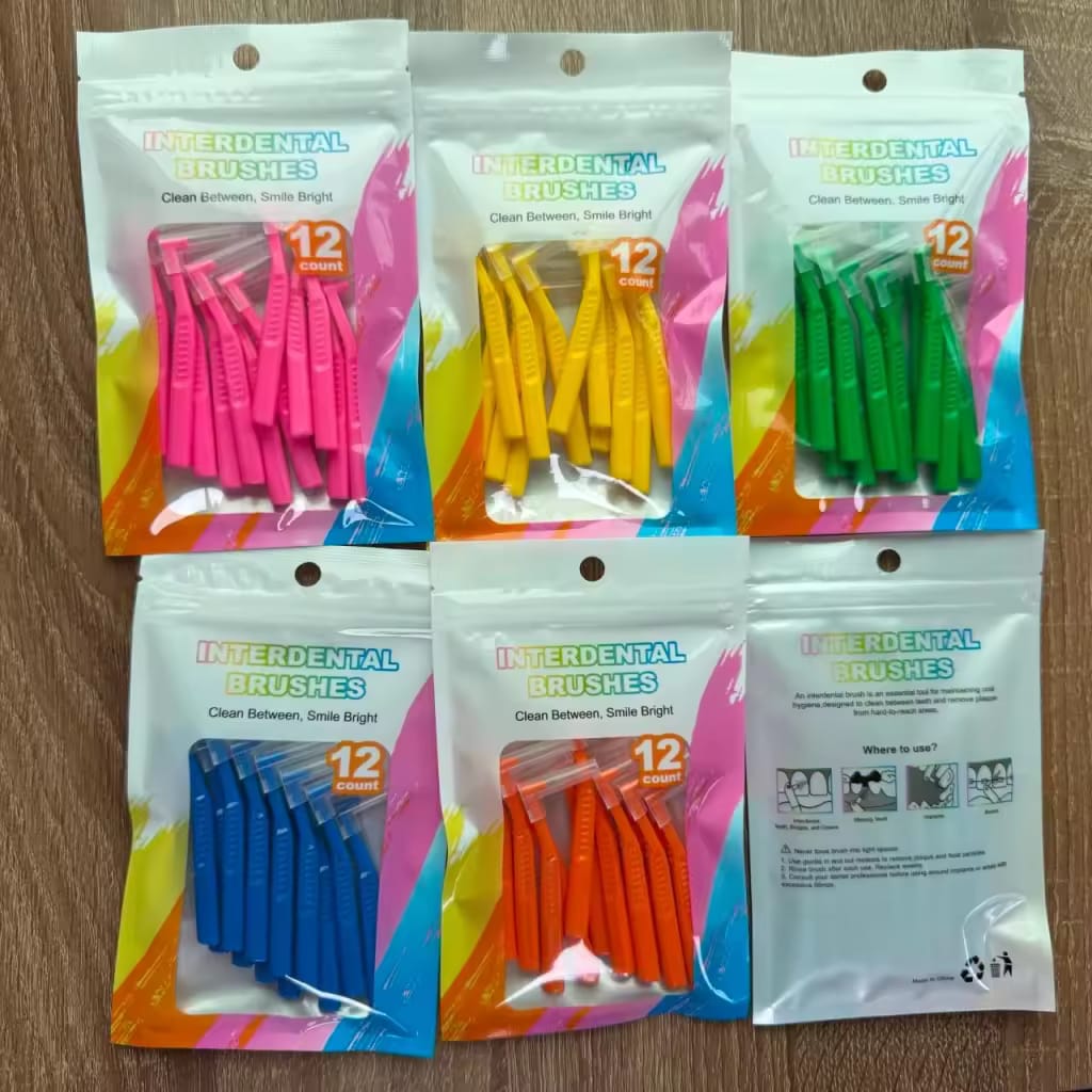 12  Pieces Pack Interdental Brushes - Interdental Brushes 12 Pieces Pack -   Braces Cleaner | Easy Cleaning Between Teeth | Oral Hygiene Dental Care |  Interdental Brush Remove The Impurities