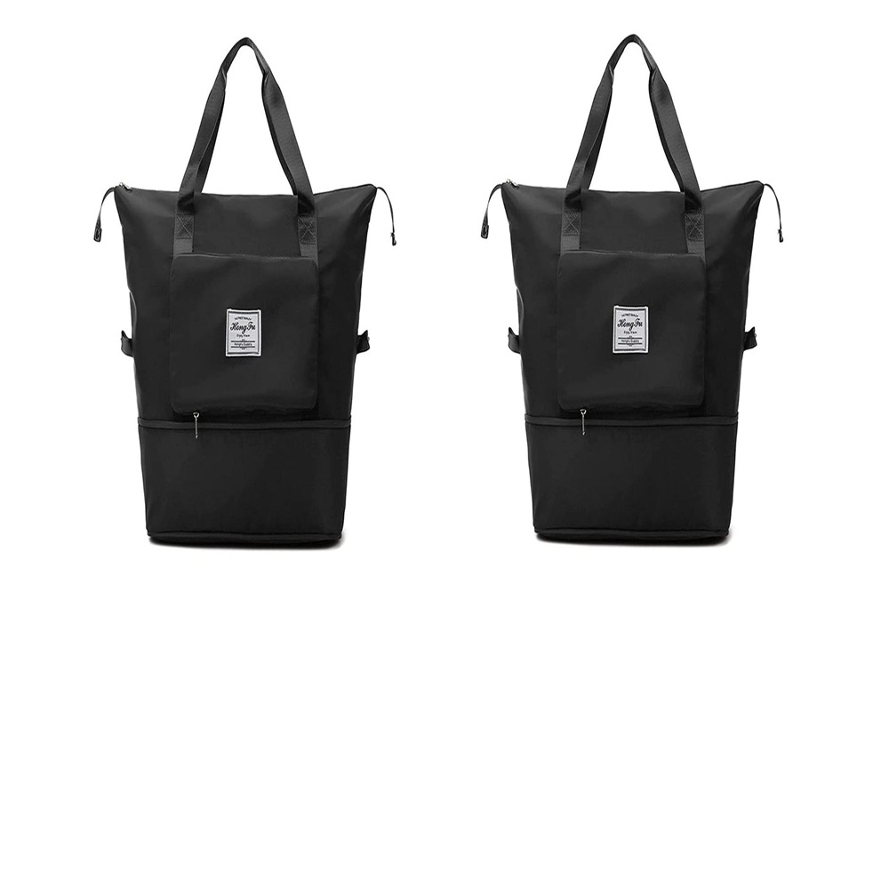 NEW LARGE CAPACITY MULTIFUNCTIONAL FOLDING TRAVEL BAG , DUFFEL BAG , DRY AND WET SEPARATION SPORTS WATERPROOF LUGGAGE TOTE HANDBAG TRAVEL BAG GYM YOGA STORAGE BAG FOR WOMEN AND MEN (black)