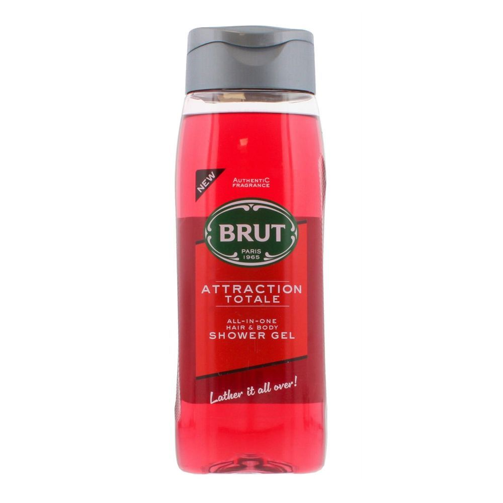 Brut Attraction Totale All-In-One Hair & Body Shower Gel | Body Cleansing Care | 500ml