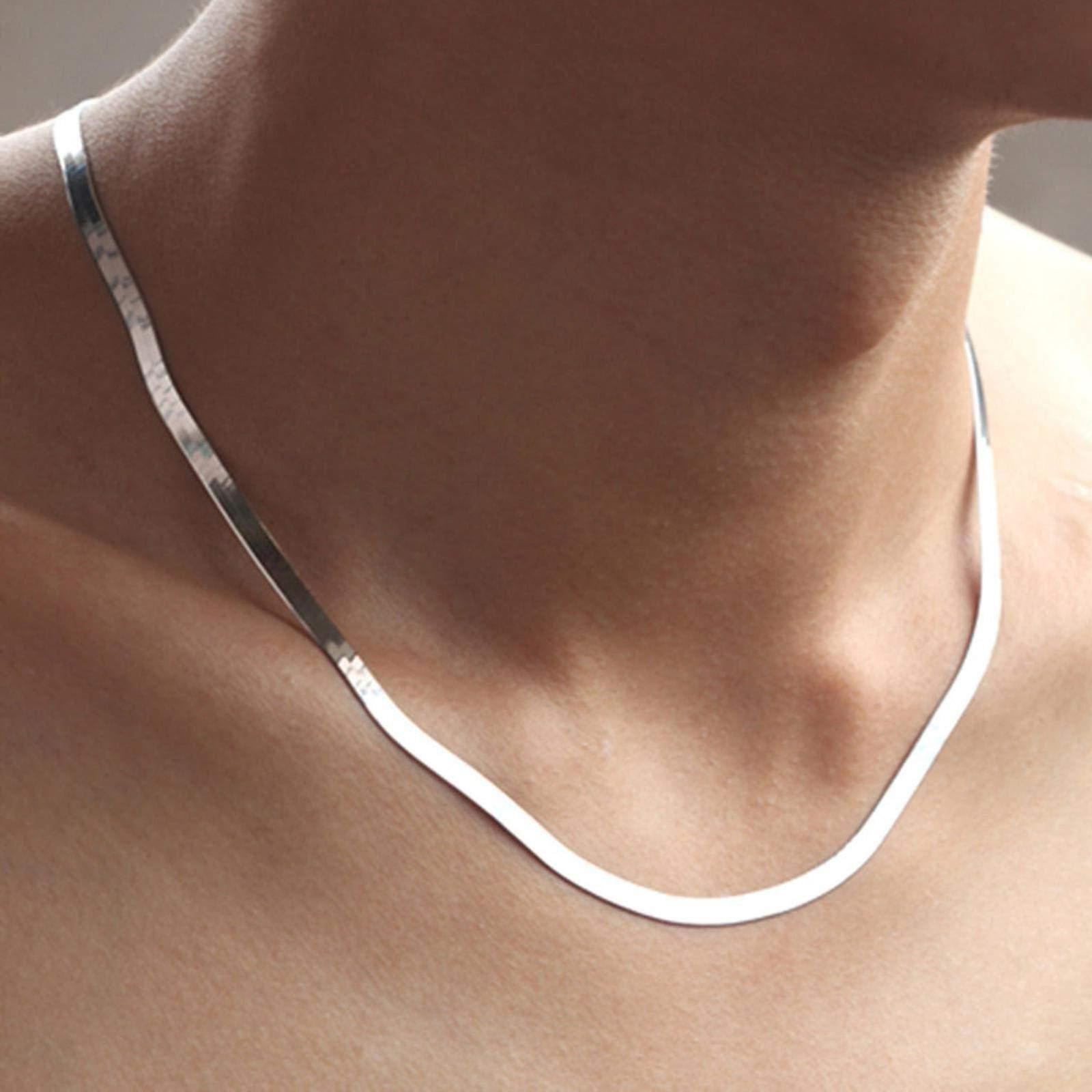 Silver Thin Snack Neck Chain for Men & Boys Chain Silver Necklace for Men