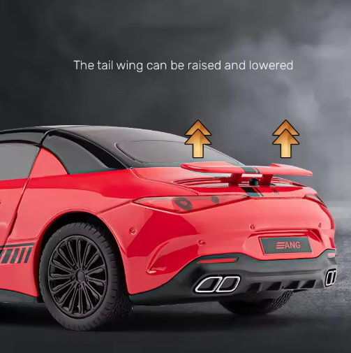 1:24 Scale Collectible Benz SL63 AMG Diecast Model Car, Zinc Alloy Pull Back Cabriolet Toy Car with Lights and Sounds, Convertible Vehicle Door for Adult Boys Girls view 7