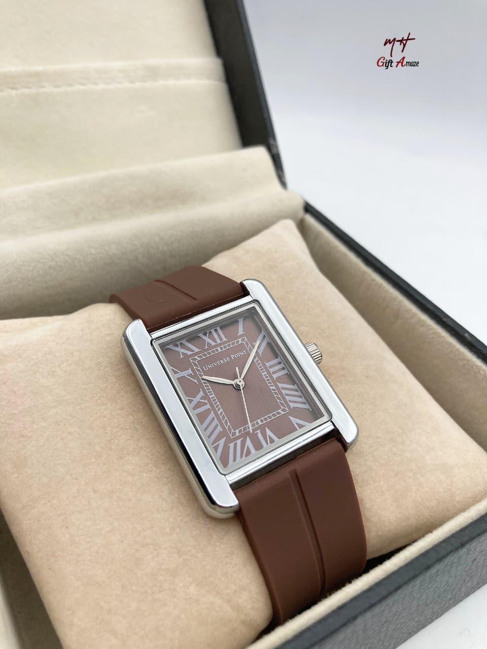 Leather Strap Watch For Men's – Stylish Fashion Quartz Silicone Soft Rubber PU Strap Waterproof Belt - Elegant Business Watches for Boy's in Rectangular Shape Dial Analog Old Money Time Classic Vintage Look For Men With Golden & Silver Case