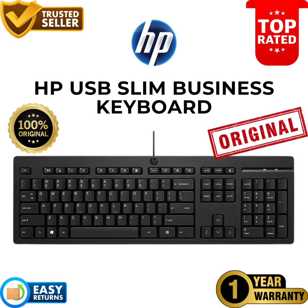 HP USB Keyboard for PC & Laptop | Slim Business Design, Quiet Keys, Original Quality | 1 Year Warranty price in Pakistan