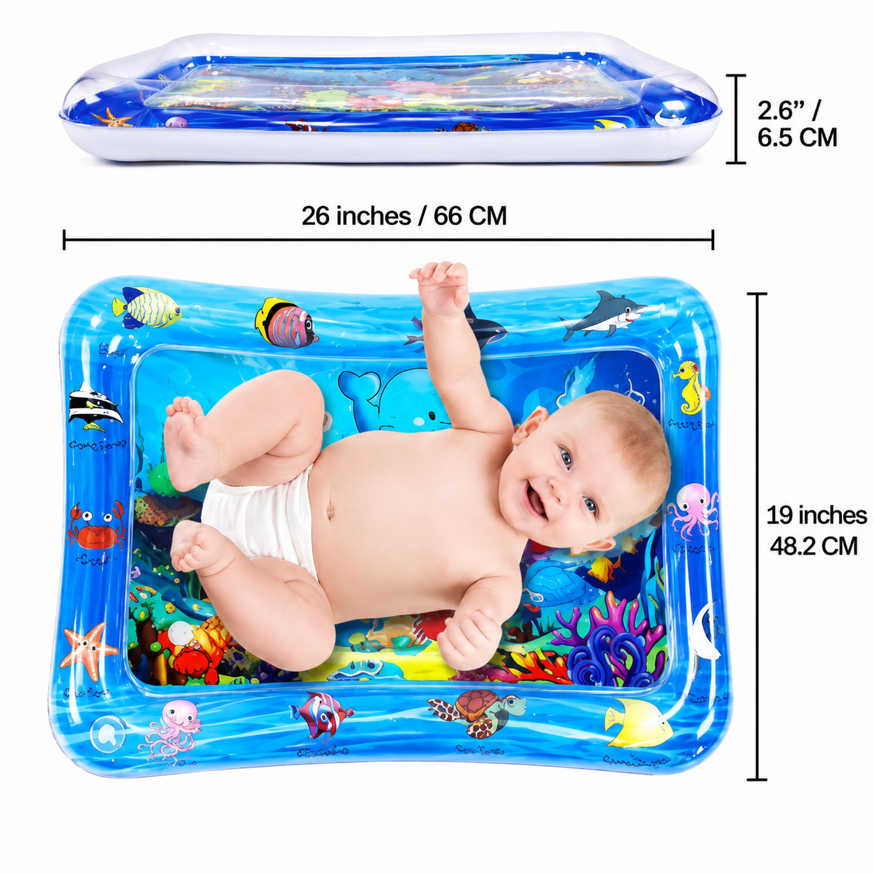 Premium Baby Inflatable Water Tummy Time Mat | Sensory Water Play Mat for Babies