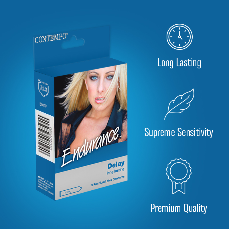 Endurance™ Delay Long Lasting Condoms 18 Piece [BUNDLE OF 6 BOXES]
