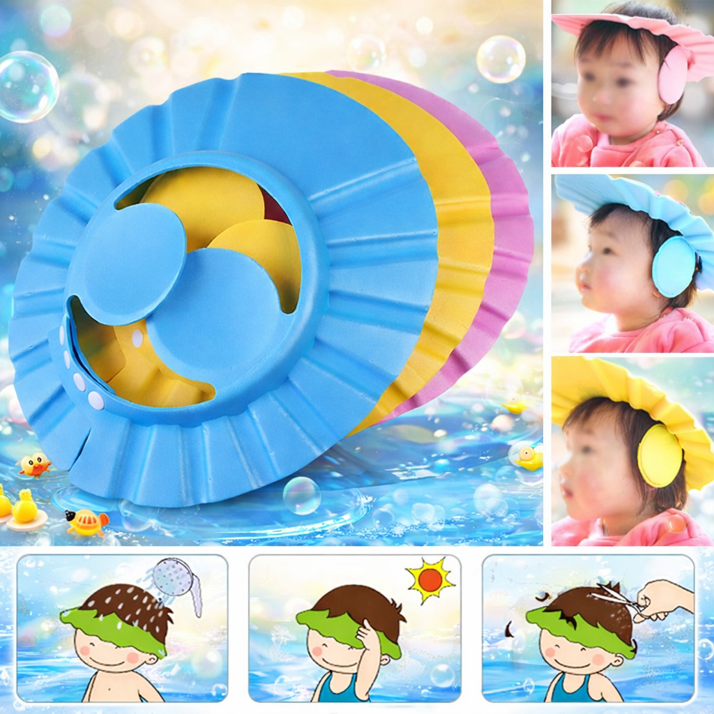Baby Shower Cap Adjustable Hair Wash Hat for kids Infant Safe Children Kids Shampoo Bath Head Cover