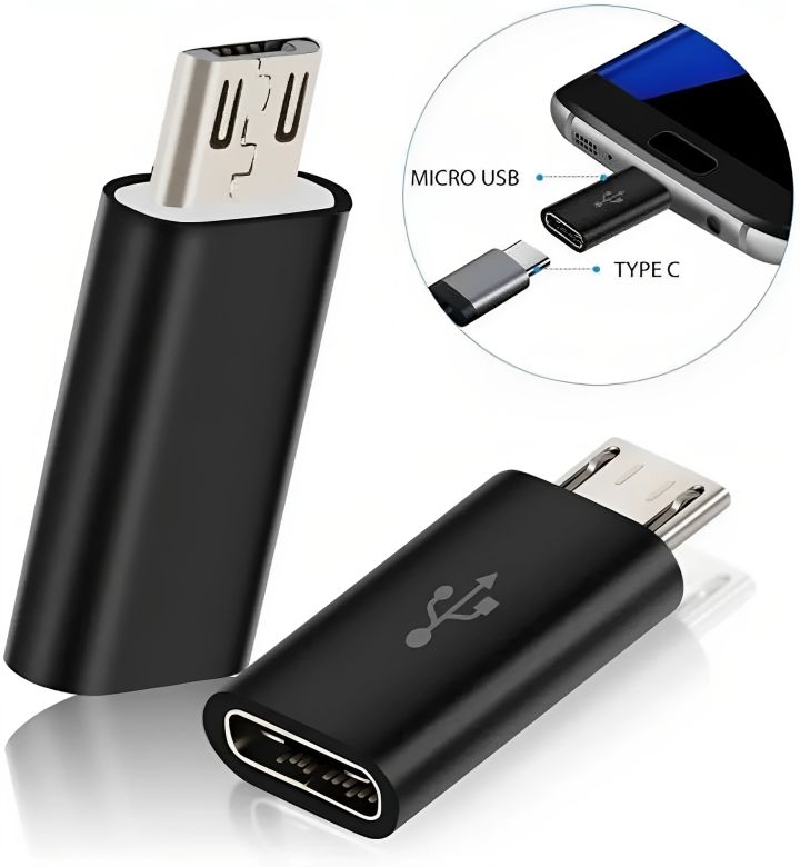 Micro USB to Type C Adapter Converter | Fast Charging Data Transfer OTG Connector | Convert Micro USB Cable to Type C for Android Smartphones | OTG Type C Converter