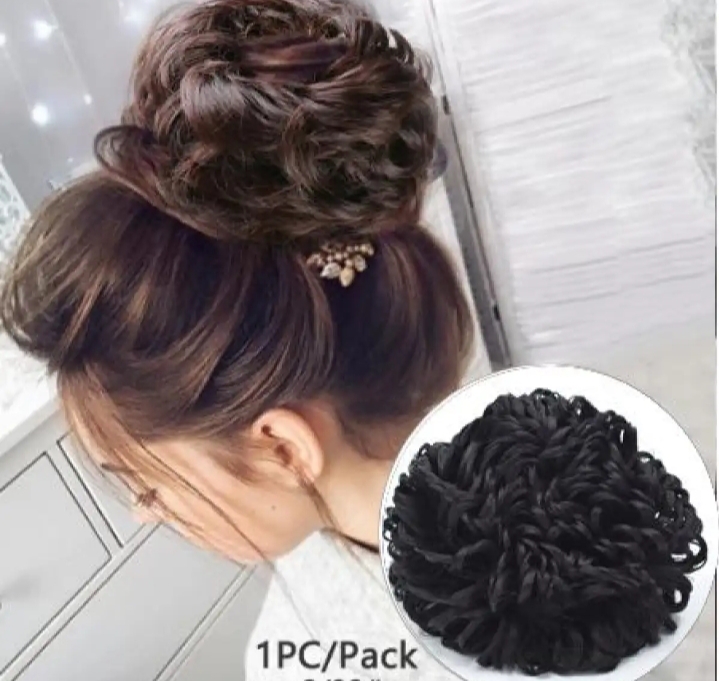 Fashion Women Wavy Curly Bun Synthetic Bud Hair Extension Artical 7638746556