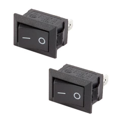 ON/OFF Rocker Switch | Mini Boat Toggle SPST 2-Pin 10A 125V / 6A 250V AC/DC | Pack of 5/10/25 PCS | KCD1 Switch for Electronics, Car & DIY Projects