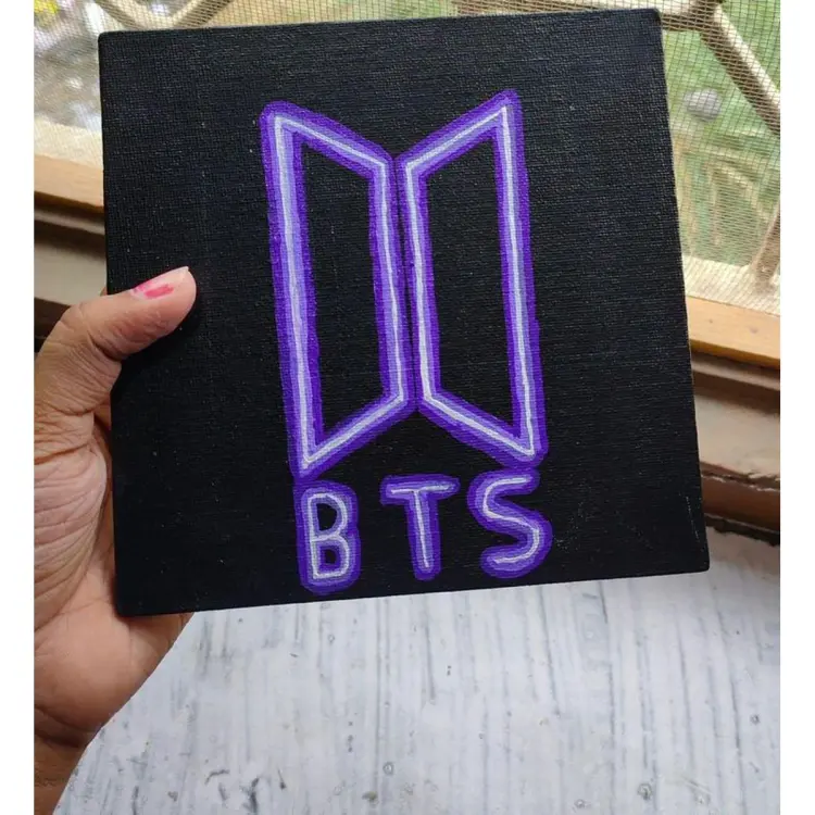BTS logo painting 💜 | Army drawing, Let's make art, Painting