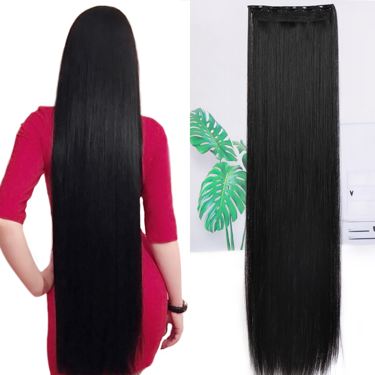 Elegant 5 Clips In Straight Hair Extension