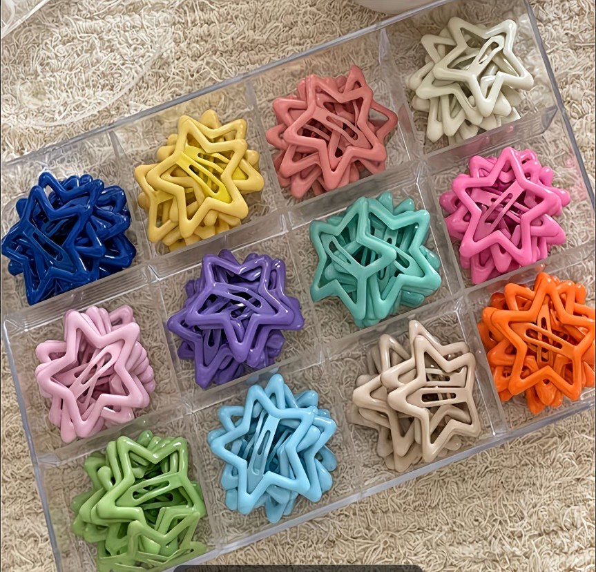 Colorful Star BB Hair Clips for Girls – Cute Cartoon Hairpins & Barrettes | Lovely Kids Headwear, Decorative Hair Accessories for Children