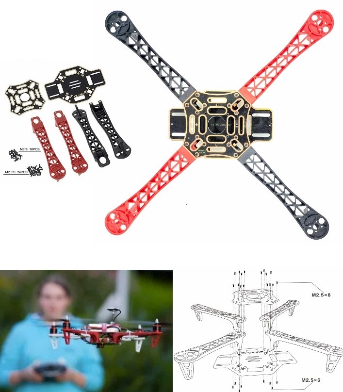 DJI flame wheel F450 Quadcopter 4 Axis quad copter Frame Red Black Flying