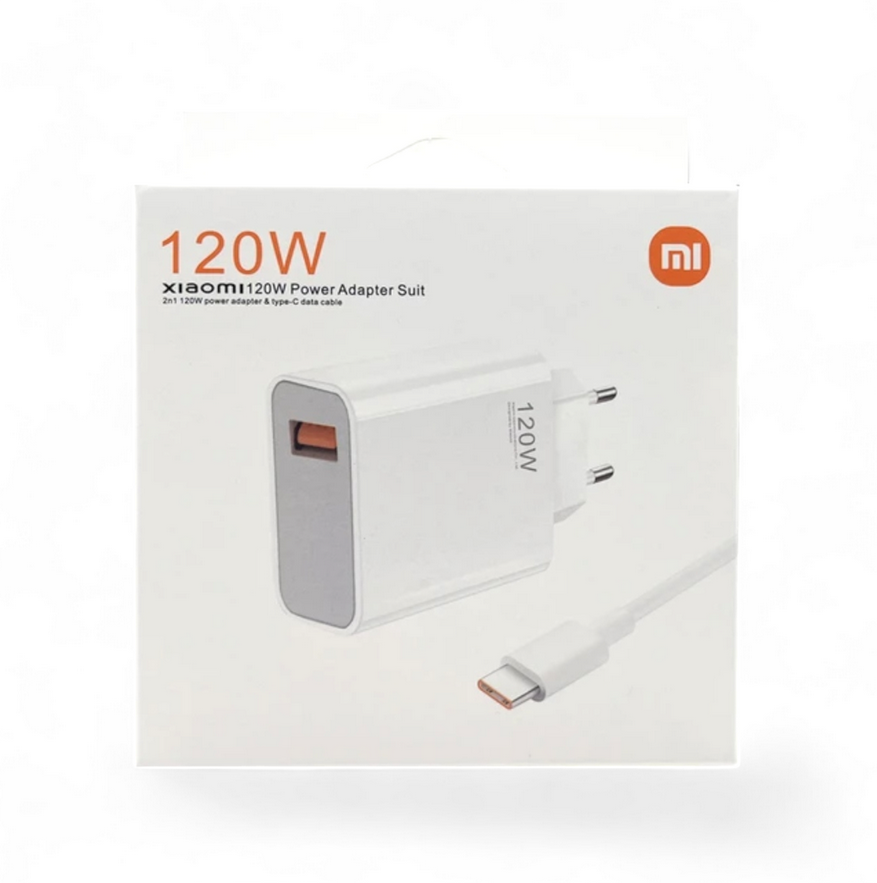 [Original] 120W USB Turbo Charger For Xiaomi 13 12T Pro Redmi Note 12 - Supervooc And *Points Showing* Adapter With Fast Charging Cable