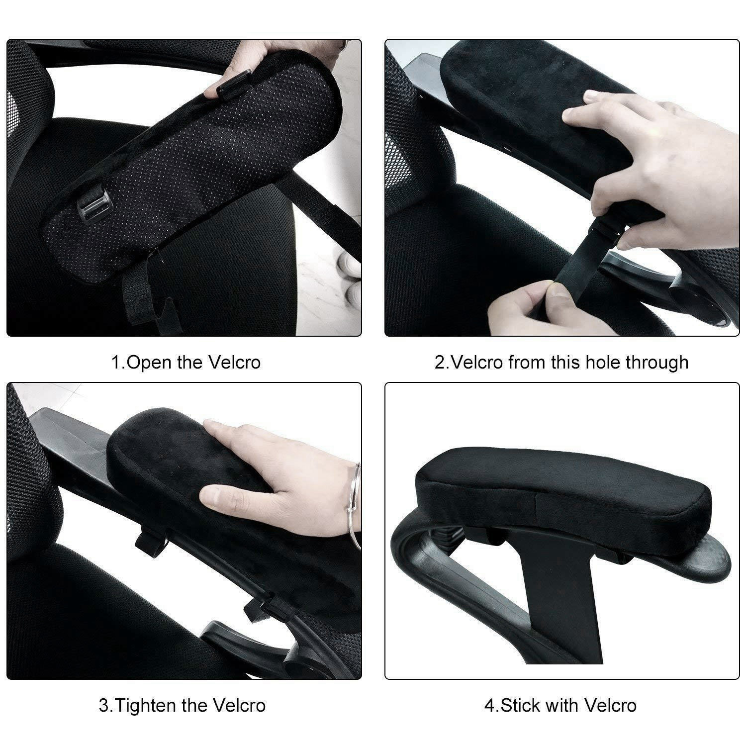 Chair Armrest Pad 1 Pair Memory Foam Office Chair Home Chair Gaming Chair  Elbow Pillow Comfortable Support Cushion PU Leather Cushion