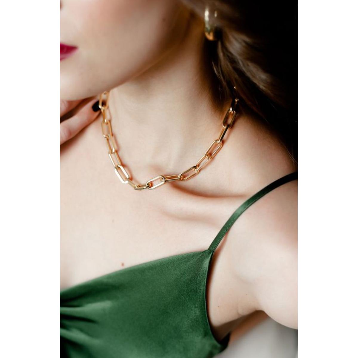 HIGH QUALITY Golden Dainty Layer Necklaces for Women Paperclip Layered Chain