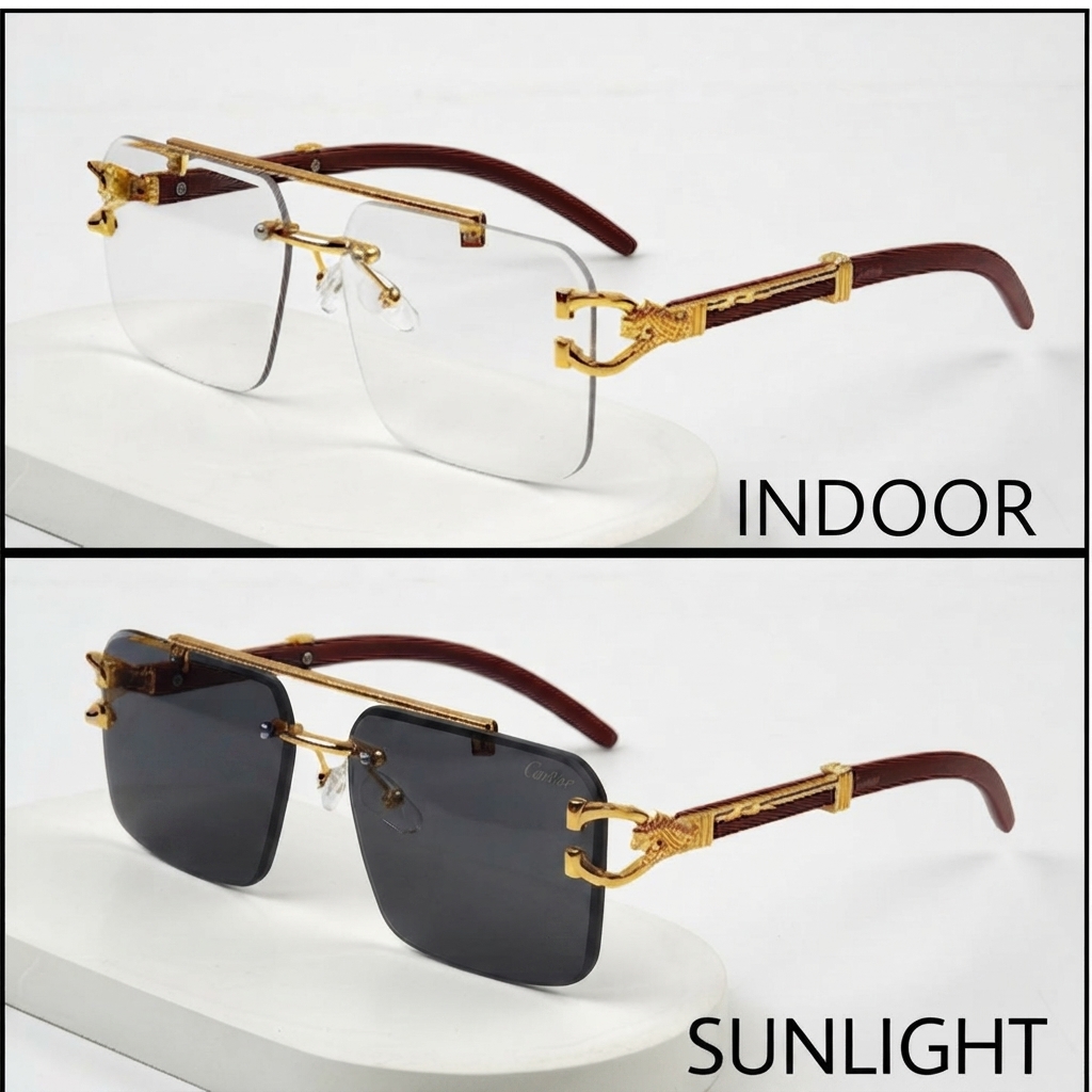 2-in-1 Photochromic Sunglasses for Men & Women - Anti Blue Light Computer Glasses - Auto Color Changing Transition Eyewear