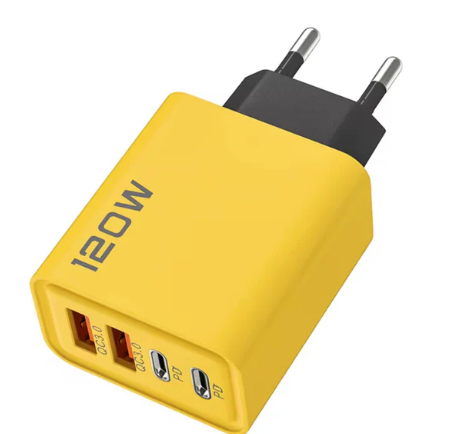 Mobile Charger Adopter 120 Watt , Yellow Mobile Charger , Best Mobile Charger Adopter