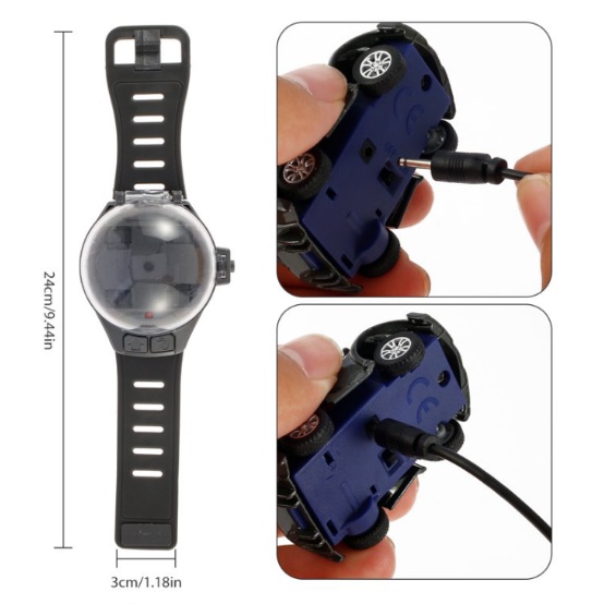 Mini Wrist Watch Remote Control Car 2.4 GHz USB Rechargeable Alloy Model