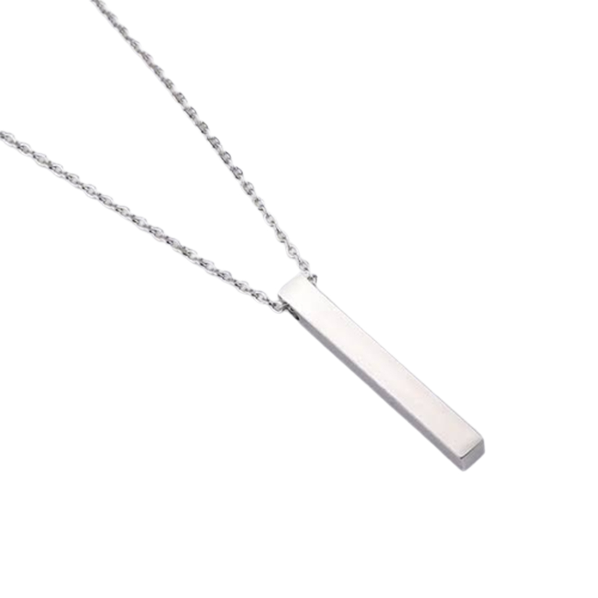 Silver 100% Pure Stainless Steel Vertical Bar Necklace/Locket/Chain for Men/Boys