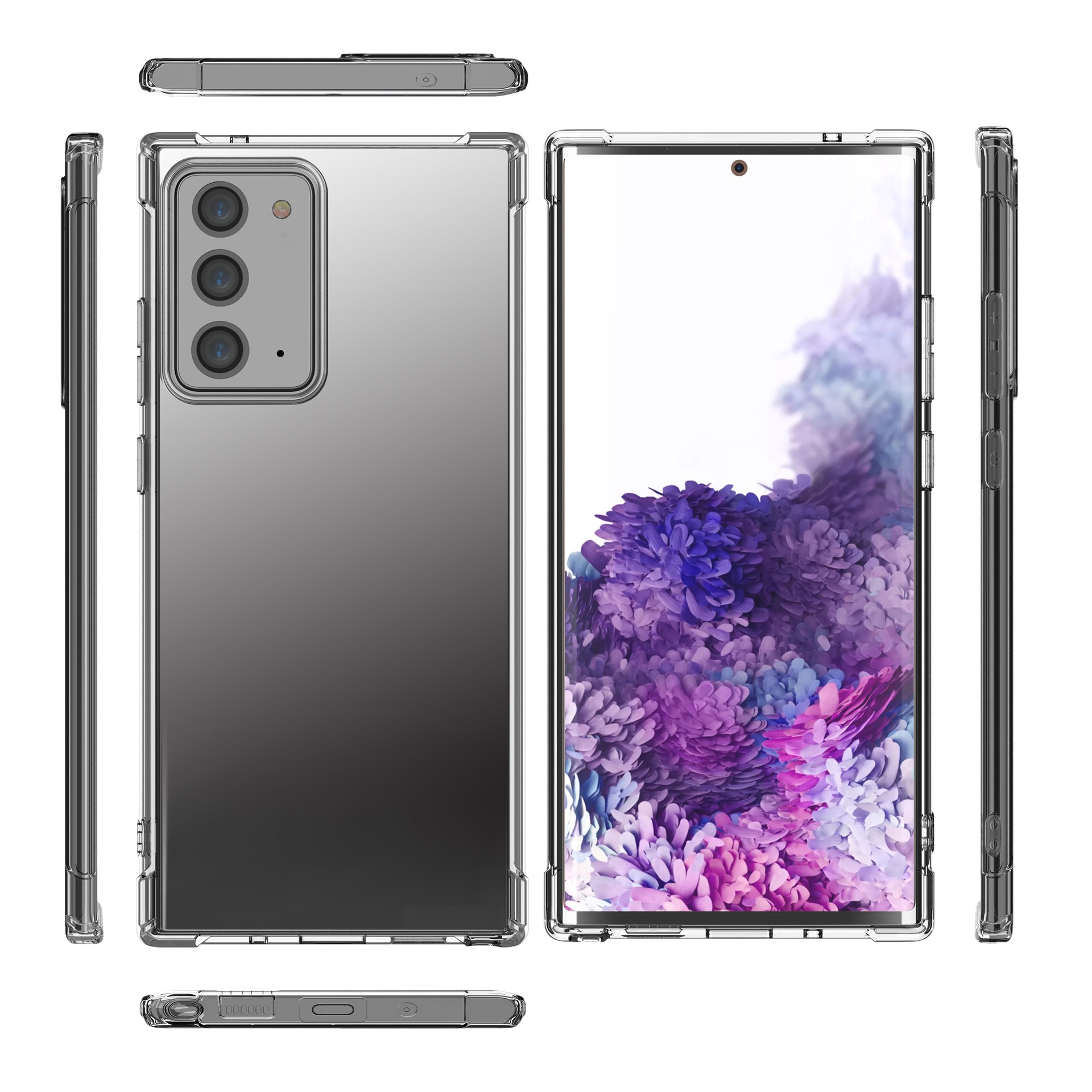 Samsung Galaxy Note 20 Ultra Clear Back Cover Shockproof Soft TPU Case with Camera and Corner Protection