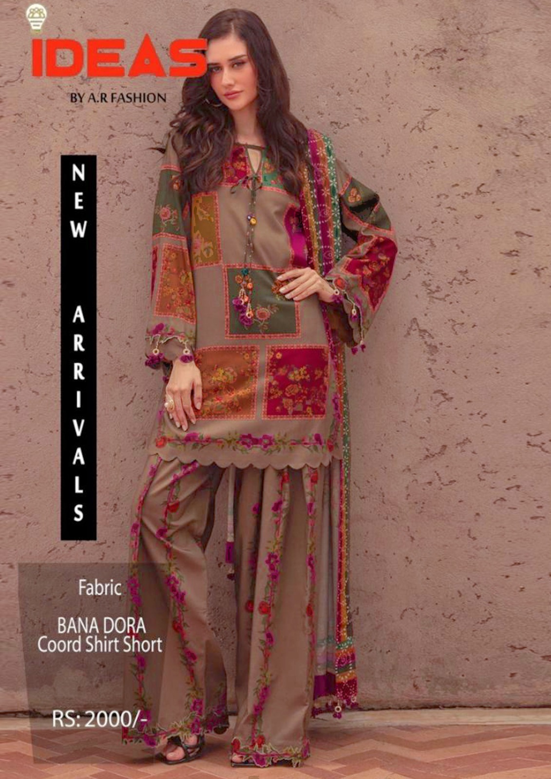 Bana Dora Summer Stitched 2 Piece Kurti & Trouser Suit for Women | Trending Co-Ord Set Dress for Girls | Stylish Swiss Lawn Casual & Party Wear Outfit By Ideas By AR Fashio