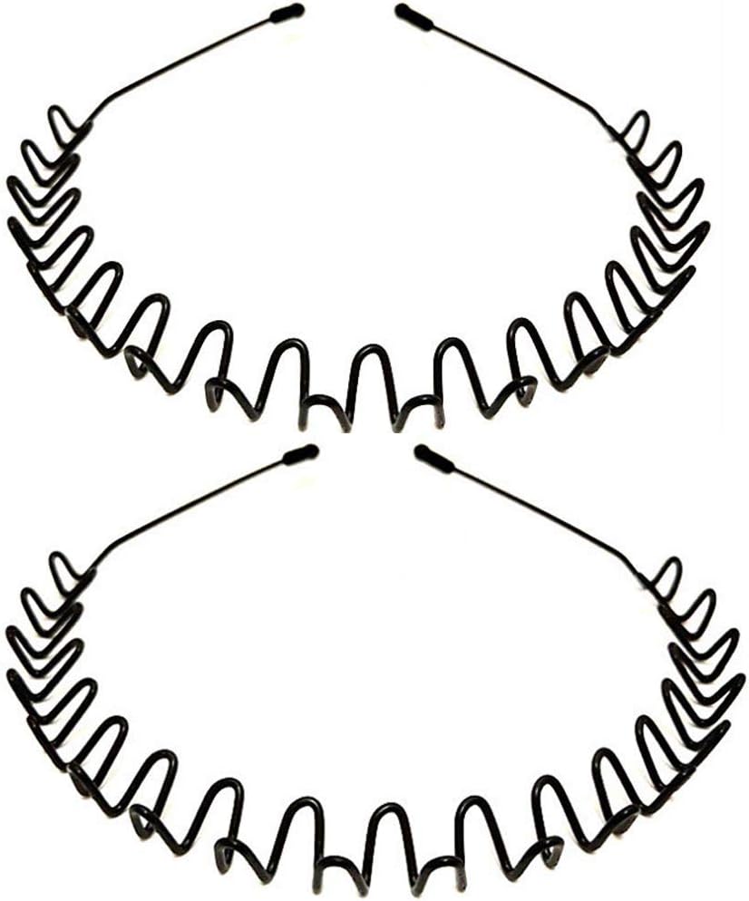 Unisex ZigZag Hairband Pack of 2 Durable Metallic Hair Bands for Boy And Girl