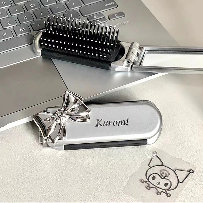 Sanrio Folding Hair Comb Hair Styling With Mirror Anime Portable Travel