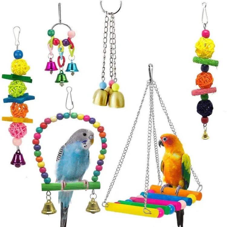 6 Pack Bird Swing Toys Parrot Hammock